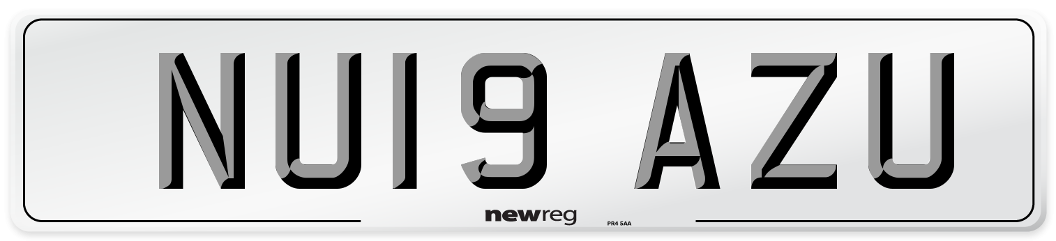 NU19 AZU Number Plate from New Reg